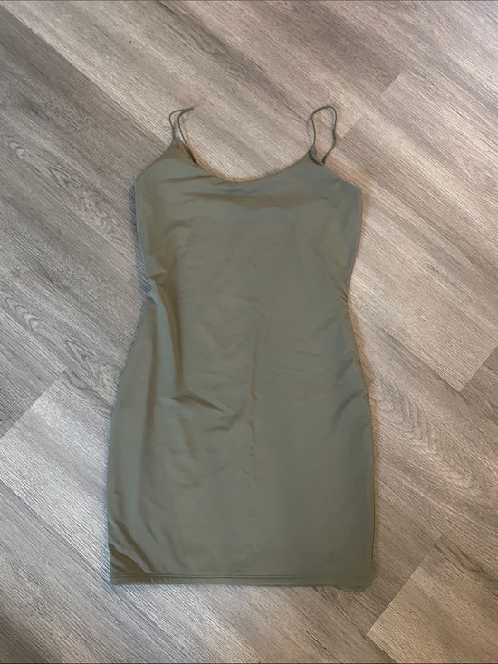 Garage Dresses & Skirts - Garage Olive Green Spaghetti Strap Mini Dress